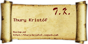 Thury Kristóf névjegykártya