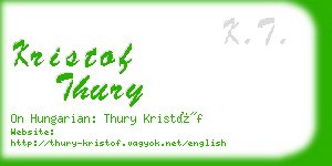 kristof thury business card
